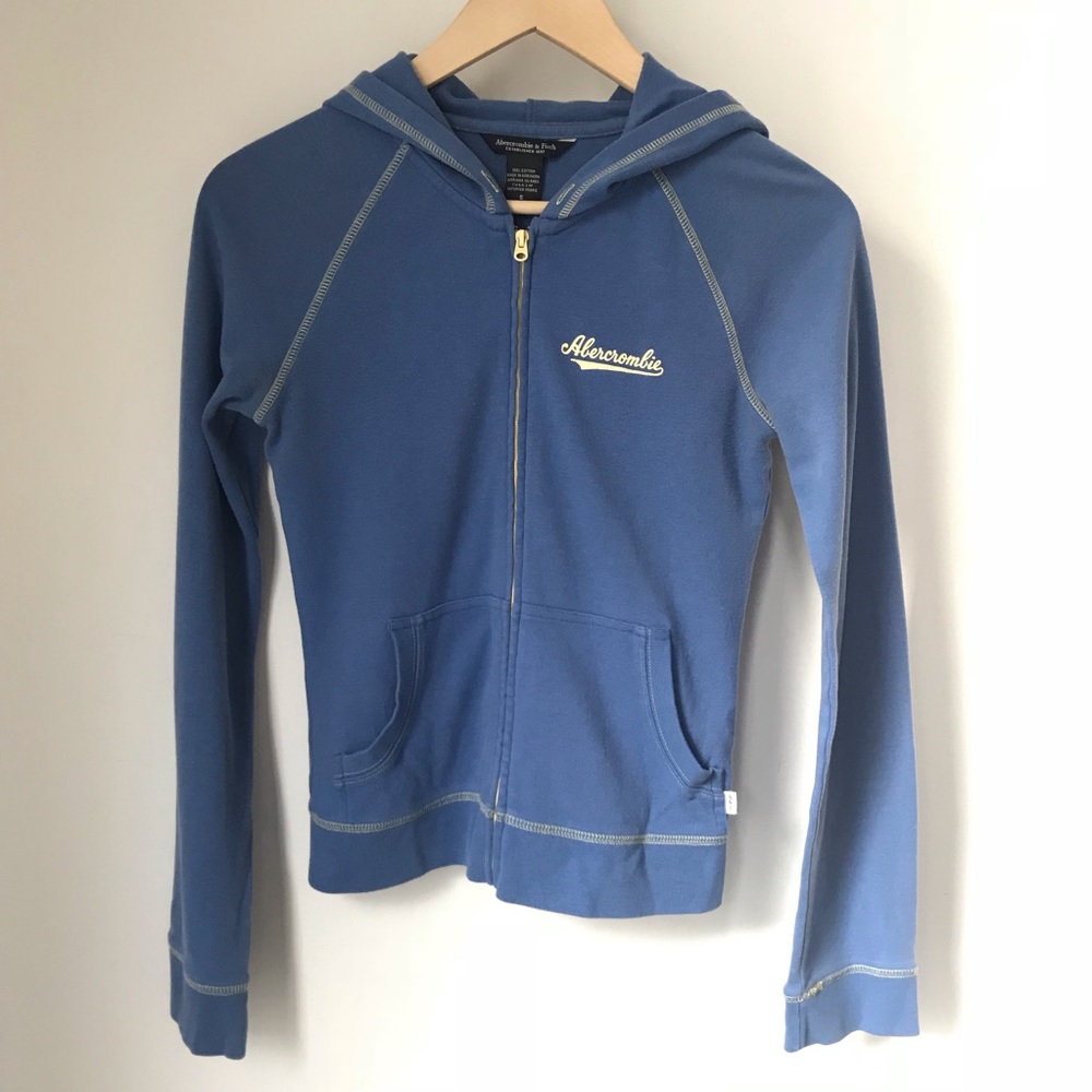 Abercrombie & Fitch Blue Zip Shirt Size S
